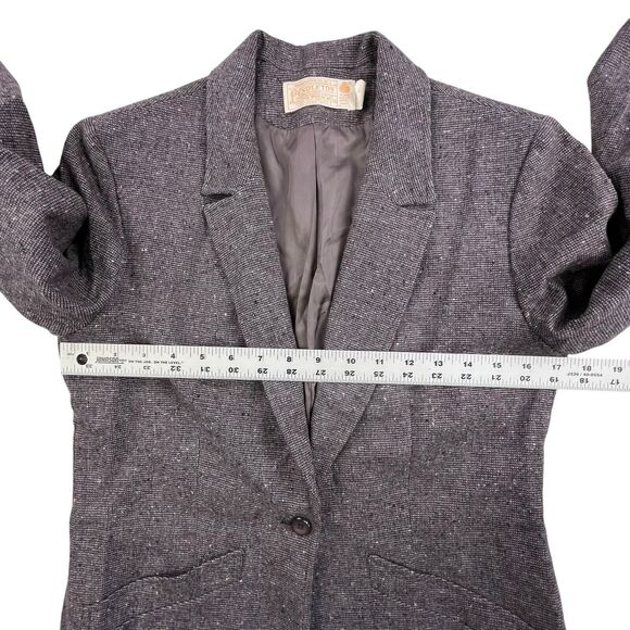 Pendleton Wool Blazer Jacket Plaid Tweed Womens Size 10 Vintage Made In USA - Picture 10 of 12